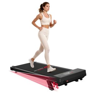 Tapis De Course Et Marche Pliable Avec Pente 5% &iquest; Tapis Roulant/Walking Pad Silencieux, 10 Km/H, 2,5cv&iquest;, Surface 38.5&iquest;Cm, Charge Max 120&iquest;Kg, &Eacute;cran Lcd &iquest; Maison & Bureau (Noir) - Neuf