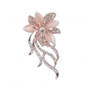 Femmes &Eacute;l&eacute;gante Fleur Broche Avec Strass V&ecirc;tements Accessoires D&eacute;corations - Neuf