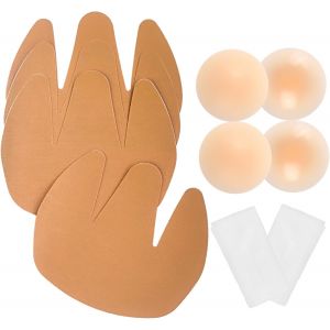 Breast Lift Tape 4x With 4 Reusable Nipple Covers|Women's Breast Tape Push-Up,Adhesive Bra Non Slip & Lift|Boob Tape-Breast Tape For Size A-F Cup - Neuf