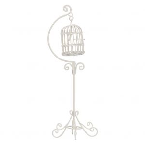 1:12 Maison de poupee Miniatures d'exterieur Cage a oiseaux en metal Jouet amusant pour enfants Cadeau Decor (Blanc) - Neuf