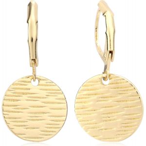 Kal-Boucles D'oreilles Pendantes À Disque Pour Femme, Boucles D'oreilles Pendantes À Levier Motif Géométrique Disque Pièce De Monnaie Marteau Plat Bijoux Fantaisie Cadeau - Neuf