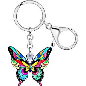 KAL-Porte-Clés Papillon Mignon En Acrylique Pour Femmes Filles Bijoux Insectes Pour Voiture Sac À Main Sacs Clés - Neuf