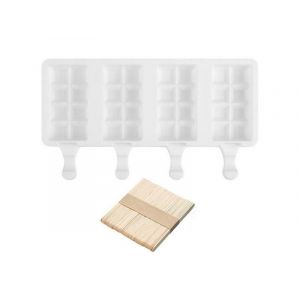 Moule À Glace En Silicone À 4 Compartiments Et Bac À Jus - Neuf