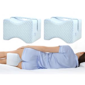 Oreillers De Genoux En Mousse &Agrave; M&eacute;moire De Forme Pour Dormeurs Lat&eacute;raux - Lot De 2 - Neuf