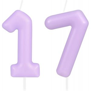 Eryi-Bougie Macaron En Forme De Chiffre 17 U2013 Bougies Violettes Pour Gâteau D'anniversaire Pour Filles Et Femmes U2013 Décorations De Fête D'anniversaire Pour 17 Ans - Neuf