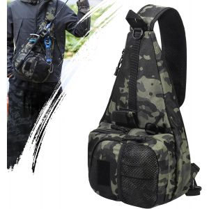 Jgd-Sac &Agrave; Dos De P&ecirc;che R&eacute;glable Multi-Poches &Eacute;tanche Avec Porte-Canne, Leurre, Sac &Agrave; Bandouli&egrave;re Pour Accessoires De P&ecirc;che En Eau Sal&eacute;e Et Eau Douce - Neuf