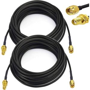 C&acirc;ble SMA RG174 C&acirc;ble d'Extension C&acirc;ble Coaxial SMA M&acirc;le &agrave; SMA Femelle 2 pcs3 M&egrave;tres pour Rallonge Antenne WLAN, Radio Antenne 0&iquest;3G LTE, ADS-B, GPS, rallonge Cable antenne WiFi - Neuf