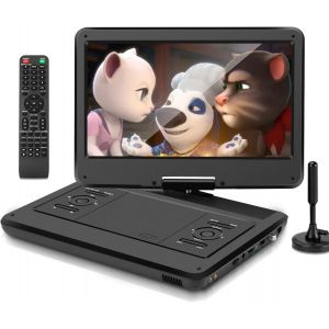 MEVRONISSHOP-14 Pouces TV Portable/Lecteur DVD Combo avec &eacute;cran LED Rotatif HD et Tuner TV DVB-T2 num&eacute;rique/USB/HDMI/AV/Audio, Batterie int&eacute;gr&eacute;e, Double Haut-Parleur st&eacute;r&eacute;o - Neuf