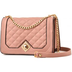 Petit sac à bandoulière rose en cuir PU pour femme, sac à main avec chaîne, fourre-tout, sacoche, sac à bandoulière - Neuf