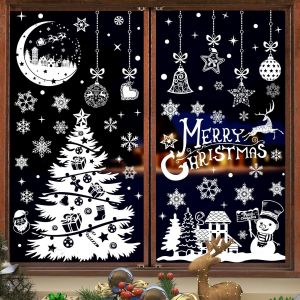Stickers Autocollant Noel Fenetre - AQSACOKIYA - 202Pcs Blanc Stickers Noel Vitre R&eacute;utilisable - Decoration No&euml;l Vitrine Verre - Neuf