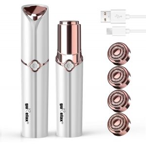 &Eacute;pilateur Facial Pour Femme, 4 T&ecirc;tes De Rechange Incluses, Rasoir Rechargeable Pour Le Visage, &Eacute;pilateur Indolore Pour Les Joues, Le Menton, Les Bras - Neuf