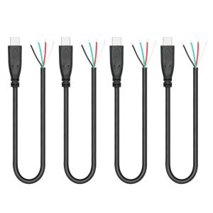 AYU-Lot de 4 câbles USB C vers 4 broches Bare Wire Open End Wire 11"", 22 AWG 5 V/3 A USB Type C mâle 4 broches Câble d'alimentation et de données à queue de cochon pour appareil USB de type C install - Neuf