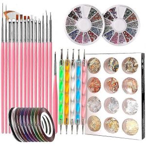 Concepteur De Stylo À Ongles Namotu,Outil D'art D'ongles Avec 15 Pinceaux De Peinture D'ongles,Outil De Pointage D'ongles,Parfait Pour Votre Fête Ou Votre Look À La Mode - Neuf