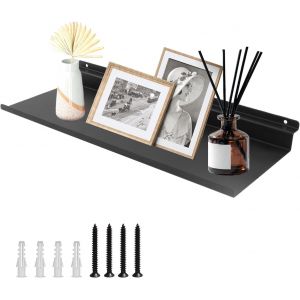 CAUC-Panneaux acoustiques - &Eacute;tag&egrave;re murale en m&eacute;tal - 15 x 40 cm - Pour panneaux acoustiques - Pour salon, cuisine, chambre &agrave; coucher - Diff&eacute;rentes dispositions - Noir - Neuf