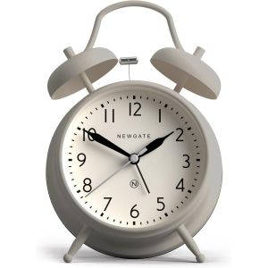 KAL-® Covent Garden Réveil | Horloge Classique Emblématique À Cloche Jumelle | Gris | Chiffres Faciles À Lire | Idéal Pour Chevet, Bureau Ou Étagère | Accessoire Vintage Contemporain - Neuf