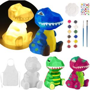 KALANKA-Kit Peinture pour Veilleuse Dinosaure, Bricolage de Peinture pour Enfant, Kits de Loisirs Créatifs Garcon, Jouet Dinosaure Lumineux, Idées Cadeaux de Noël, Anniversaire pour Garcon de 4-12 An - Neuf