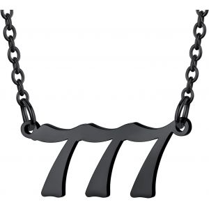 Kal-Collier Femme Nombre Angélique 000-999 En Acier Inoxydable/Plaqué Or, Pendentif Numéro D'ange Porte-Bonheur Pour Fille - Neuf