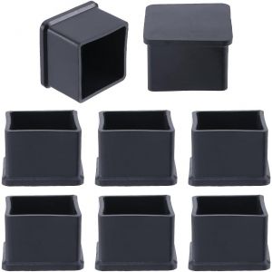 8 Pi&egrave;ces Couvre-Pieds De Chaise Carr&eacute;s Noirs Patins De Chaise Embouts De Pieds De Chaise Protections De Sol Couvre-Pieds De Meubles Adapt&eacute;s Aux Pieds De 35x35mm Prot&eacute;geant Les Sols En Bois - Neuf