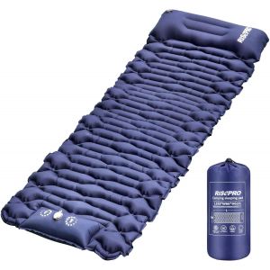 Wqd-Matelas De Camping Gonflable Ultral&eacute;ger Et Ergonomique Compact Pour Randonn&eacute;e, Activit&eacute;s De Plein Air, Bleu Marine - Neuf