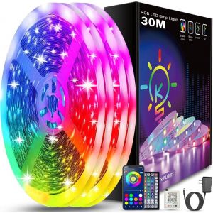 Ruban Led 30m (15mx2),Led Chambre Bluetooth,Bande Led Contrôlé Par Télécommande App,Guirlande Lumineuse Décoration Chambre Led Bureau - Neuf