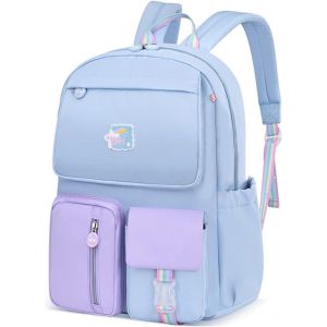 Sac à Dos Scolaires Enfant Filles Garçons Cartables pour 1-3 Année Étudiant Outdoor Voyage école Imperméable Polyester Bleu Violet S - Neuf