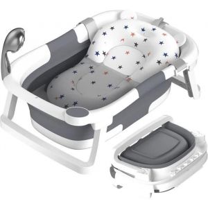 Rabb 1st Baignoire Bebe Pliable, La Baignoire Enfant Convient Aux Nouveau Nes Aux Tout Petits Et Dispose D'un Tapis Antiderapant Et - Neuf