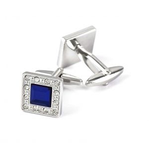 Boutons De Manchette Carr&iquest;&iquest;S En Cristal Pour Smoking Homme, Boutons De Manchette Bleus, Accessoires De Costume Pour Homme - Neuf