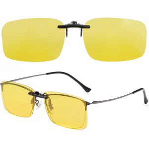 Kathlelxh-Lunettes De Conduite De Nuit Polarisées À Clipser Pour Hommes Et Femmes, Rédu Nt Efficacement Les Lumières Vives Et L'éblouissement Des Phares, Éclairent La Surface De La Route La [H1283] - Neuf