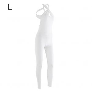 Tenue De Sport Une Piece Pour Femme, Ensemble De Yoga, De Gym, De Fitness, De Leggings Extensibles, De Course A Pied (Blanc L) - Neuf