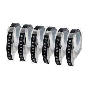 6 pcs ruban d'étiquette compatible avec Dymo Embossing Label Tape pour Dymo Label Maker 1880 Motex E-101 9m - Neuf