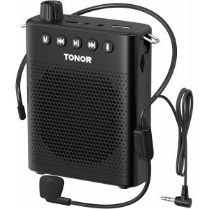 KALANKA-Amplificateur vocal portable pour enseignants, microphone Bluetooth rechargeable avec casque filaire et ceinture pour salle de classe, formation, yoga, discours, réunion, guides touristiques - Neuf
