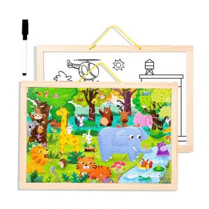 Puzzle En Bois Cr&eacute;atif Pour Tout-Petits, Exercice De Patience, Jeu De Dessin &Eacute;ducatif, Jeu De Soci&eacute;t&eacute; Parent-Enfant-Mod&egrave;les Animaux - Neuf