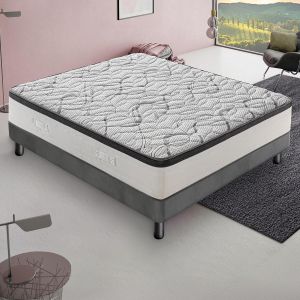 Matelas Mousse 70x200 cm DELUXE - Epaisseur 20 Cm - R&eacute;versible - C&ocirc;t&eacute; &Eacute;t&eacute;/hiver - Neuf