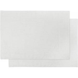 Kal-Set De 2 Tapis De Bain En 50x70 Cm - Tapis De Bain En Coton Très Absorbant Et Moelleux - Lavable Jusqu'à 95°C - Convient Au Chauffage Au Sol - En Blanc - Qualité Hôtelière - Neuf