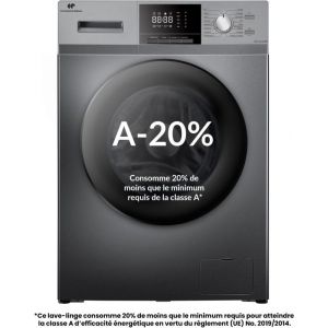 Lave-linge hublot CONTINENTAL EDISON CELL12140ISP 12 kg Silver 1400 trs/min - Neuf