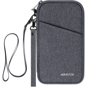 TRAHOO-Organisateur de Voyage Portefeuille Passeport S&eacute;curis&eacute;e avec Anti-vol RFID Blocking, Dragonne & Dragonne Amovibles pour Femme, Homme, T&eacute;l&eacute;phone, Billet d'avion, Cartes de Cr&eacute;dit - Neuf