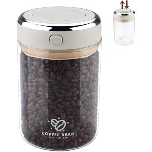 Mevronisshop-Bo&icirc;te &Agrave; Caf&eacute; Herm&eacute;tique, 1100ml Transparent Bocaux En Verre Avec Couvercles Pour Caf&eacute; Grains,C&eacute;r&eacute;ales,Th&eacute;, Farine,Noix (1100ml) - Neuf