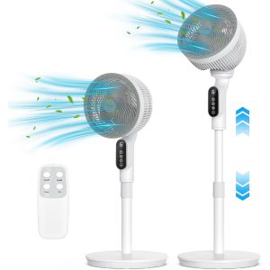 Ventilateur Sur Pied, Ventilateur Silencieux Avec Télécommande Puissant Flux D¿Air,6 Vitesses Et 9H Minuterie,Hauteur Réglable,Incliner Vers Le Haut 90°,Pour Maison Chambre Bureau[VEN750142] - Neuf