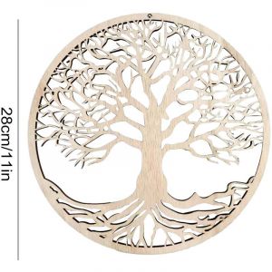 Arbre de vie décoration murale en bois à suspendre décoration d'intérieur - Neuf