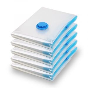 Lot de 3 sacs de rangement sous vide transparents pour la maison, organiseur de vêtements, fermeture compressée, sacs de voyage peu encombrants (80 x 100 cm) - Neuf