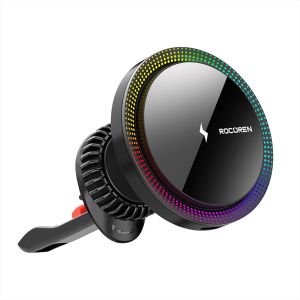 Cmjaagur-15w Support Telephone Voiture Induction, Chargeur Magsafe Voiture Rotation À 360° Telephone Voiture Magnétique Chargeur Sans Fil Voiture Pour Iphone 15/14/13/12[M1797] - Neuf