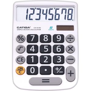 Calculatrice 8 Chiffres,Alimentation Solaire,&eacute;cran LCD lisible,Gros Boutons,pour Maison,Bureau,&eacute;cole,4 Fonctions de Base,CD-8185.[H23] - Neuf