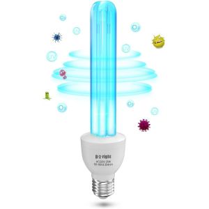 Lampe Ultraviolet Ozone E27 25w Lampe Uv Germicide Uvc Avec Ampoule Ozone E27 Ampoule Uv Sterilisateur Avec Tube De Quartz Stérilisation Uvc 254nm Ac220-240v Pour Toilette,Cuisine,Chambre - Neuf