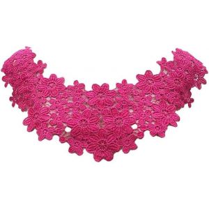 Kal-Col En Dentelle Brodée Col En Dentelle Appliqué Fleur Dentelle Patchs Brodés Amovibles Encolure En Dentelle Col Élégant Insert De Col Femme Pour Couture #2rose Taille Unique - Neuf