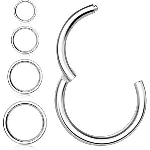 Kal-Pièces Anneaux De Nez Boucles D'oreilles, Acier Chirurgical 316l Articulé Cliqueur Segment Septum Anneau Hélice Cartilage Nez Lèvres Anneaux Piercing Bijoux,Boucles D'oreilles 18g-G Tour - Neuf