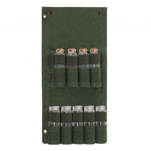 Sac à éPices Portable 9 Trous En Toile De Verre LéGer, Portable, Confortable Au Toucher, Sac De Rangement D'assaisonnement Pour L'extéRieur, Ensemble Vert (Avec 9 Bouteilles) - Neuf