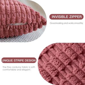 Tianyi-Lot De 2 Housses De Coussins En Velours C&ocirc;tel&eacute; D&eacute;coratif Canap&eacute; Taie D'oreiller Doux Decoration Pour Maison Salon Chambre Canap&eacute; D&eacute;coration 40x60cm (Rouge Canneberge) - Neuf