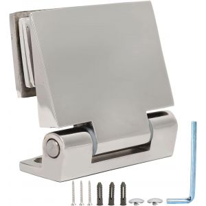 Charni&egrave;res de porte de douche en verre roulement &agrave; billes sans mortaise inclin&eacute;e simple c&ocirc;t&eacute; charni&egrave;re en acier inoxydable salle de bain porte pince pour verre tremp&eacute; 8-12 mm - Neuf