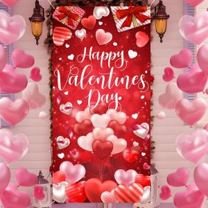 Checarzhn--No1-Décorations De Porte Pour La Saint-Valentin, Bannière De Porte Décorative À Suspendre Pour La Saint-Valentin, Rouge Avec Multicolore, 180 Cm X 89,7 Cm - Neuf