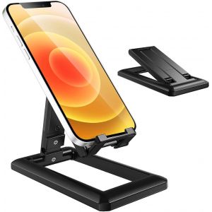Vccvv-Support Téléphone, Portable Support Smartphone Multi-Angle Réglable Ultra Légère Universel Bureau Téléphone Dock Pc Pour Iphone 12, Iphone 11,Se,Xr,P30 Lite,S20 Et L'autres D'appareil - Noir - Neuf